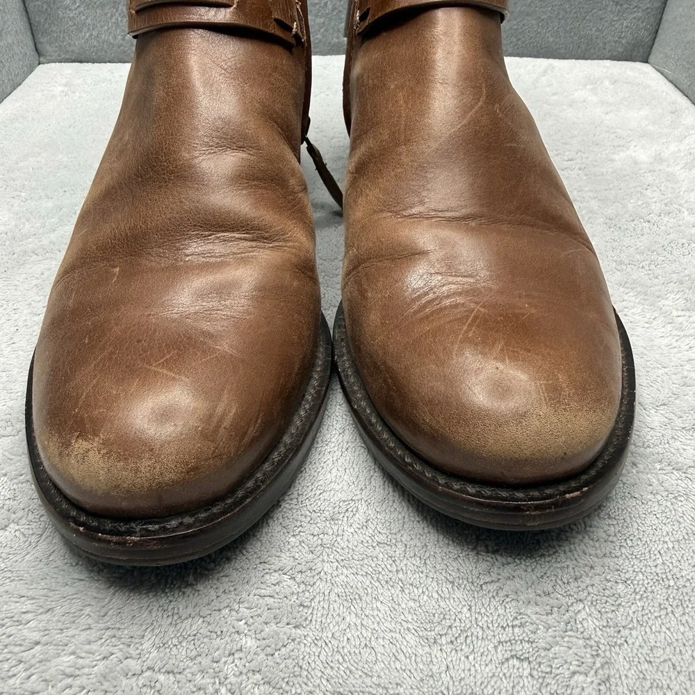 Tory Burch Colton Brown Leather Ankle Moto Boots Booties Women's Size 8M 50903